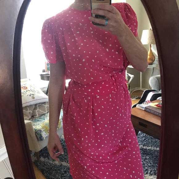 Vintage Dresses & Skirts - Vintage 80s pink Liz Claiborne dress